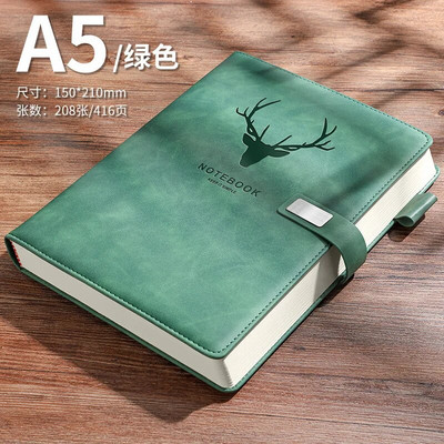 416 lehekülge Ülipaks nahk A5 ajakirja märkmik Koolikontor Koosolekute salvestusmärkmik Pehmest nahast päevikud 80g 2023/2024