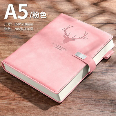 416 lehekülge Ülipaks nahk A5 ajakirja märkmik Koolikontor Koosolekute salvestusmärkmik Pehmest nahast päevikud 80g 2023/2024