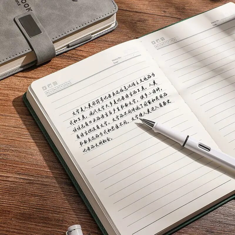 416 lehekülge Ülipaks nahk A5 ajakirja märkmik Koolikontor Koosolekute salvestusmärkmik Pehmest nahast päevikud 80g 2023/2024