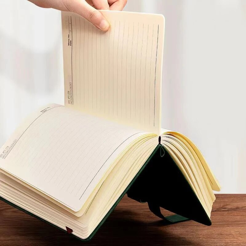 416 lehekülge Ülipaks nahk A5 ajakirja märkmik Koolikontor Koosolekute salvestusmärkmik Pehmest nahast päevikud 80g 2023/2024