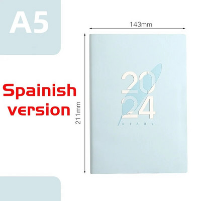 Kawaii 2024 märkmik 365 päeva eelarve planeerija päevik päeviku planeerija märkmik Päevakorra korraldaja Hispaania tõhususe märkmikukontor