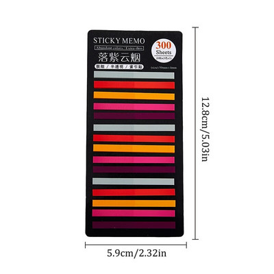 2023 Kawaii 300 de foi Bloc de note de culoare curcubeu Note lipicioase Hârtie autocolant Bloc de note Semn de carte Rechizite școlare Papetarie