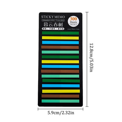 2023 Kawaii 300 de foi Bloc de note de culoare curcubeu Note lipicioase Hârtie autocolant Bloc de note Semn de carte Rechizite școlare Papetarie