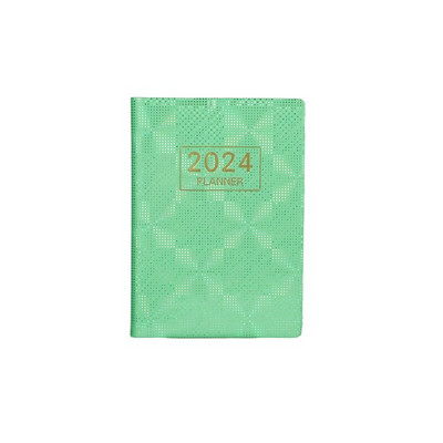 A7 2024 English Planner Leather Hardcover 120 Pages Paper Mini Journal Dairy Pocket Notebook Φοιτητικό Γραφείο