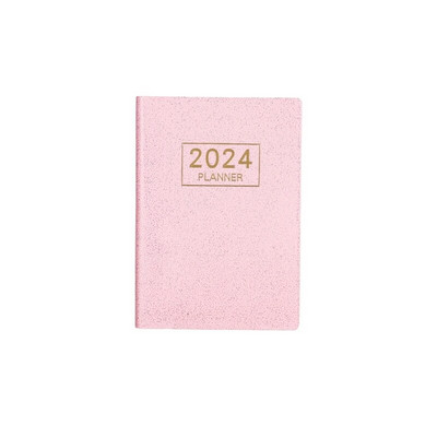 A7 2024 English Planner Leather Hardcover 120 Pages Paper Mini Journal Dairy Pocket Notebook Φοιτητικό Γραφείο