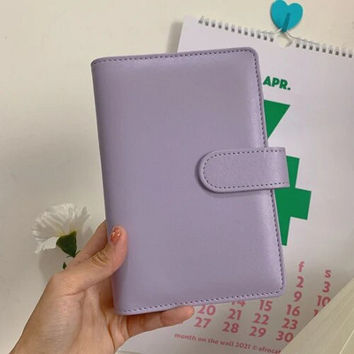 A5 A6 Loominguline armas läbipaistev 6 sõrmus, värviline lahtiste lehtedega käsiraamat Õpilase märkmik Sõrmusköitja Kawaii koolitarbed