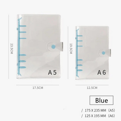 A5 A6 Loominguline armas läbipaistev 6 sõrmus, värviline lahtiste lehtedega käsiraamat Õpilase märkmik Sõrmusköitja Kawaii koolitarbed