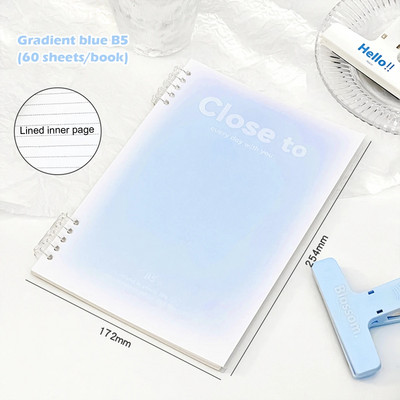 A5/B5 Bilježnica s uvezom, slobodni listovi, 60 listova, linija s darovima, korejski kawaii pribor, školski pribor, blokovi za pisanje, učenici