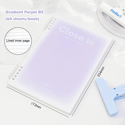 A5/B5 Bilježnica s uvezom, slobodni listovi, 60 listova, linija s darovima, korejski kawaii pribor, školski pribor, blokovi za pisanje, učenici