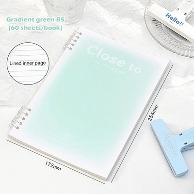 A5/B5 Bilježnica s uvezom, slobodni listovi, 60 listova, linija s darovima, korejski kawaii pribor, školski pribor, blokovi za pisanje, učenici