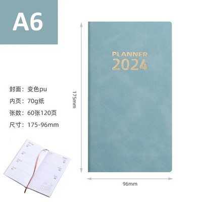 Isiklik korraldaja päevakava nädala kalender 2024 päeviku planeerija 365 päeva plaanija A6 A5 päevakava planeerija