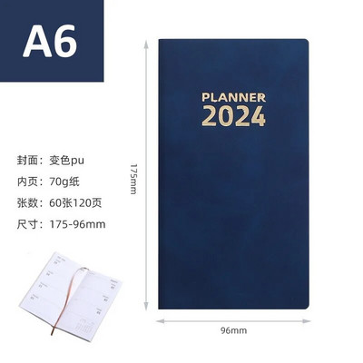 Isiklik korraldaja päevakava nädala kalender 2024 päeviku planeerija 365 päeva plaanija A6 A5 päevakava planeerija