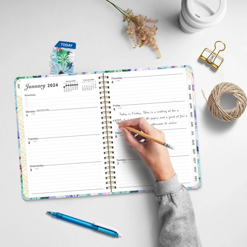 2024 A5 Planner Märkmiku päevik Nädala planeerija Päevakava Eesmärk Harjumus Ajakava Ajakiri Märkmikud Kirjatarbed Kontoritarbed