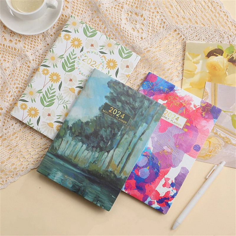 Σημειωματάριο Σημειωματάριο 64 Φύλλων Σημειωματάριου A5 2024 Σημειωματάριο Σχεδιασμού ατζέντας Ημερήσιο εβδομαδιαίο μηνιαίο πρόγραμμα προγραμματισμού Σημειωματάριο