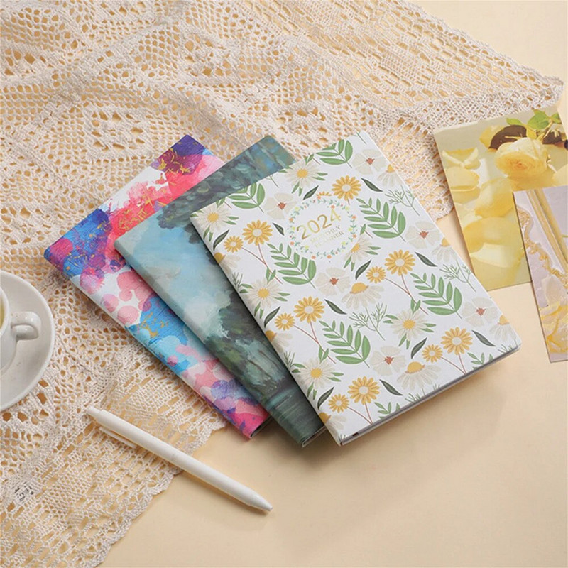 Σημειωματάριο Σημειωματάριο 64 Φύλλων Σημειωματάριου A5 2024 Σημειωματάριο Σχεδιασμού ατζέντας Ημερήσιο εβδομαδιαίο μηνιαίο πρόγραμμα προγραμματισμού Σημειωματάριο