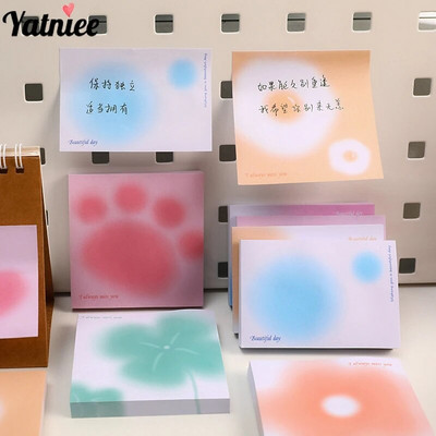 Yatniee 50 lapų Galaxy Dream Paskelbė Lipnieji užrašai Creative Gradient Spalvų Atmintinė Nešiojamojo kompiuterio planavimo lipdukas Užrašų bloknotas Kanceliarinės prekės