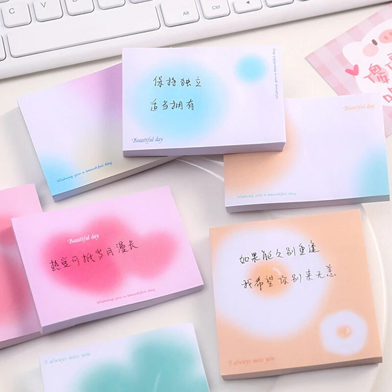 Yatniee 50 φύλλα Το Galaxy Dream το δημοσίευσε Sticky Notes Creative Gradient Color Memo Planner Αυτοκόλλητο NotePad Χαρτικά