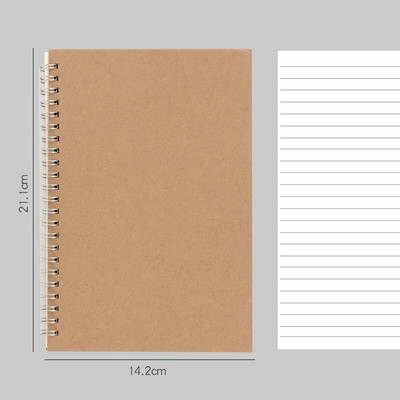 16K/A5/A6 khakivärvi kaanega märkmikud, täpid/ruut/joonitud/tühi õpilaste igapäevaste kirjutamise plaanija Kontoritarbed, kirjatarbed