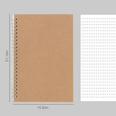 16K/A5/A6 khakivärvi kaanega märkmikud, täpid/ruut/joonitud/tühi õpilaste igapäevaste kirjutamise plaanija Kontoritarbed, kirjatarbed