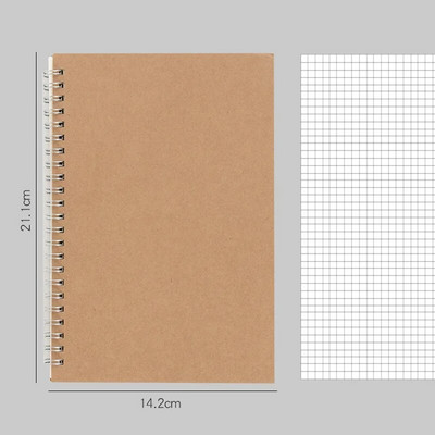 16K/A5/A6 khakivärvi kaanega märkmikud, täpid/ruut/joonitud/tühi õpilaste igapäevaste kirjutamise plaanija Kontoritarbed, kirjatarbed