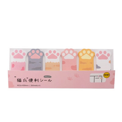120 φύλλα/συσκευασία Cute Cat Claw Stitching Notepad Αυτοκόλλητα σημειωματάριο Υπόμνημα DIY Kawaii Stationery Student Diary Supply