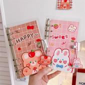 Kawaii Bear Bunny spiraalköitja sülearvuti ruudustik Horisontaalsed jooned Sisemine tuum Esteetiline Agenda Planner Korraldaja Märkmete Ajakirjad