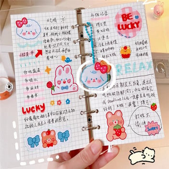 Kawaii Bear Bunny Spiral Binder Notebook Grid Horizontal Lines Inner Core Aesthetic Agenda Planner Organizer Note Book Journals