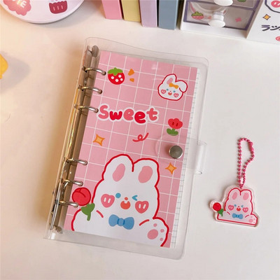 Kawaii Bear Bunny spiraalköitja sülearvuti ruudustik Horisontaalsed jooned Sisemine tuum Esteetiline Agenda Planner Korraldaja Märkmete Ajakirjad