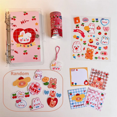 Kawaii Bear Bunny spiraalköitja sülearvuti ruudustik Horisontaalsed jooned Sisemine tuum Esteetiline Agenda Planner Korraldaja Märkmete Ajakirjad