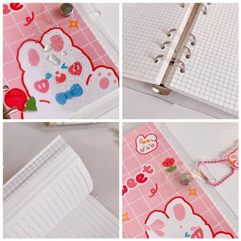 Kawaii Bear Bunny spiraalköitja sülearvuti ruudustik Horisontaalsed jooned Sisemine tuum Esteetiline Agenda Planner Korraldaja Märkmete Ajakirjad