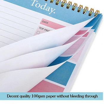 Efficient Daily Planning Pad with Spiral Binding Βελτιωμένη διαχείριση χρόνου Πρόγραμμα αυτοπειθαρχίας Εβδομαδιαίο μηνιαίο βιβλίο πηνίων