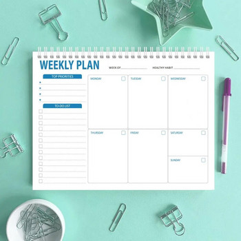 Σχεδιασμός πηνίου Daily Planner Weekly Planner Σημειωματάριο Ραντεβού Υπενθυμίσεις Σημειωματάριο για Γραφείο Οικιακού Σχολείου