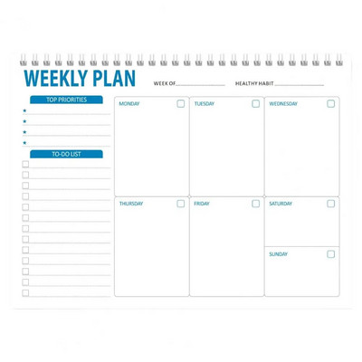 Daily Planner Coil Design Weekly Planner Notepad Kohtumiste meeldetuletused Märkmik kodukooli kontorisse