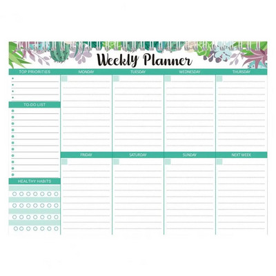 Daily Planner Coil Design Weekly Planner Notepad Kohtumiste meeldetuletused Märkmik kodukooli kontorisse