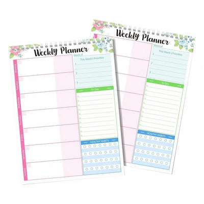 Daily Planner Coil Design Weekly Planner Notepad Kohtumiste meeldetuletused Märkmik kodukooli kontorisse