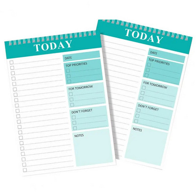 Daily Planner Coil Design Weekly Planner Notepad Kohtumiste meeldetuletused Märkmik kodukooli kontorisse