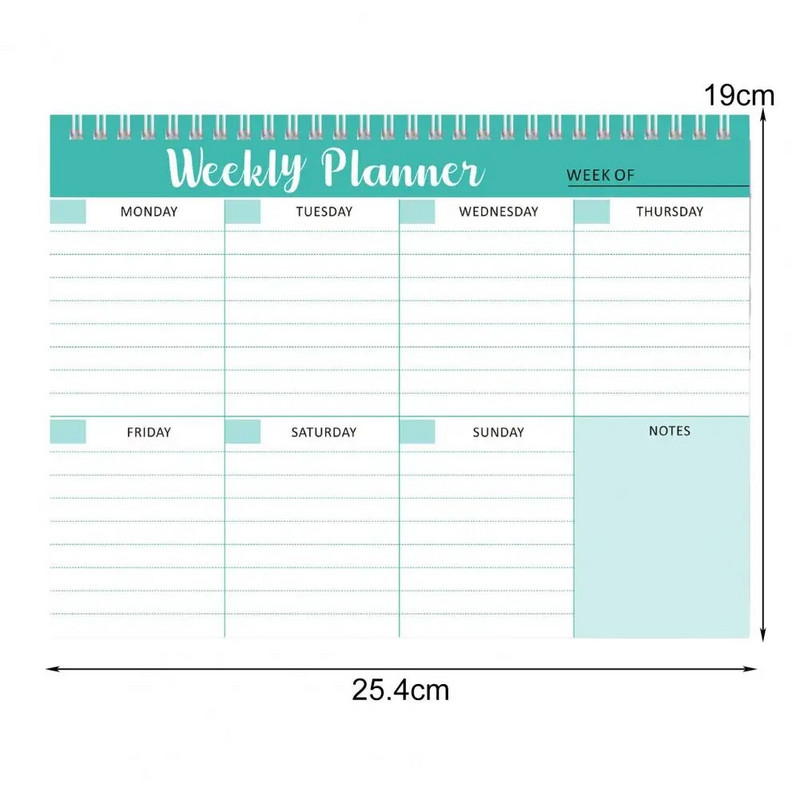 Daily Planner Coil Design Weekly Planner Notepad Kohtumiste meeldetuletused Märkmik kodukooli kontorisse