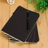 Σημειωματάριο A6 Retro Blank Paper Diary Blank Sketchbook for Graffiti Painting Σχέδιο Μαύρο εξώφυλλο 88 Σελίδες Γραφείο Σχολική γραφική ύλη