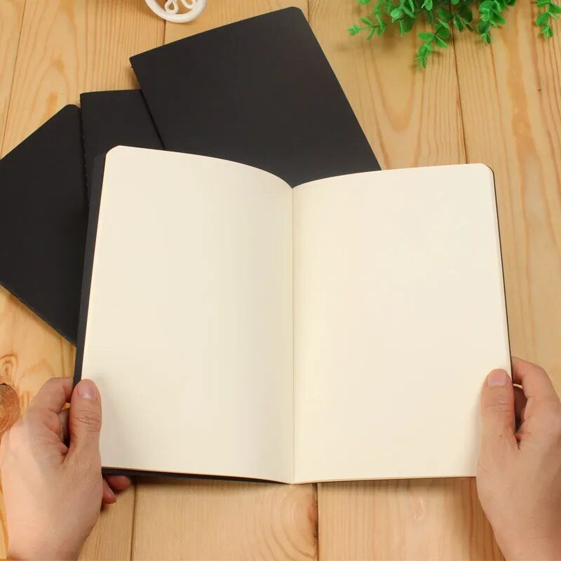 Σημειωματάριο A6 Retro Blank Paper Diary Blank Sketchbook for Graffiti Painting Σχέδιο Μαύρο εξώφυλλο 88 Σελίδες Γραφείο Σχολική γραφική ύλη