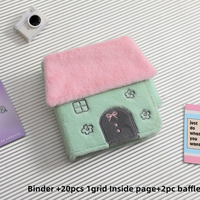 New Kawaii House shape Series Furry 3 Inch Kpop Photocards Binder Book Idol Photo Cards Album Collection Book