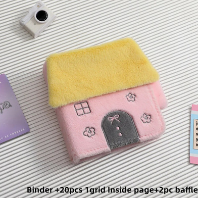 New Kawaii House shape Series Furry 3 Inch Kpop Photocards Binder Book Idol Photo Cards Album Collection Book