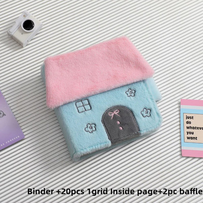 New Kawaii House shape Series Furry 3 Inch Kpop Photocards Binder Book Idol Photo Cards Album Collection Book