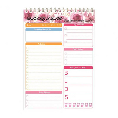 Nädalaplaneerija Kahe traadiga köitmine paks paber ülesannete loend Ajakava päevaplaneerimine Märkmiku ajakiri Kontori märkmiku kontroll-loend