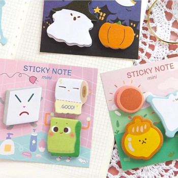 Μικρή παιδική σειρά Cartoon Sticky Notes Memo Pad Diary Stationary Scrapbook Διακοσμητικό χαριτωμένο μίνι Halloween N Times Sticky