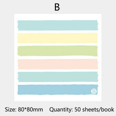 Värv Morandi Stripe Kleepmärkme Memo Päevik Tegevusloend Sõnum Käsikonto Kleebis Kirjatarbed