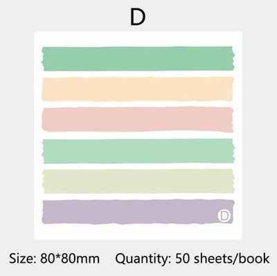 Värv Morandi Stripe Kleepmärkme Memo Päevik Tegevusloend Sõnum Käsikonto Kleebis Kirjatarbed