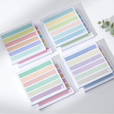 Лепкава бележка в цвят Morandi Stripe, бележка, дневник, списък със задачи, съобщение, стикер за ръчен акаунт, канцеларски материали