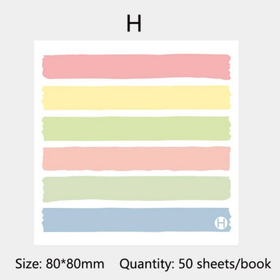 Värv Morandi Stripe Kleepmärkme Memo Päevik Tegevusloend Sõnum Käsikonto Kleebis Kirjatarbed