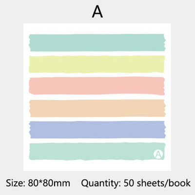 Värv Morandi Stripe Kleepmärkme Memo Päevik Tegevusloend Sõnum Käsikonto Kleebis Kirjatarbed