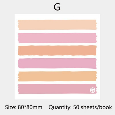 Värv Morandi Stripe Kleepmärkme Memo Päevik Tegevusloend Sõnum Käsikonto Kleebis Kirjatarbed